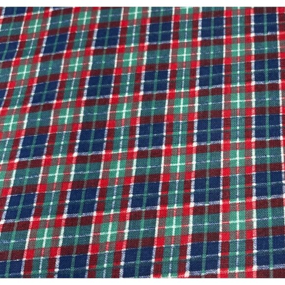Plaid Flannel Fabric 1/2 yard x 44" Red Green Blue Tartan Sewing Material - Picture 1 of 9